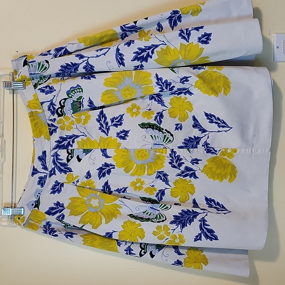 Talbots Floral Pleated A-Line Skirt